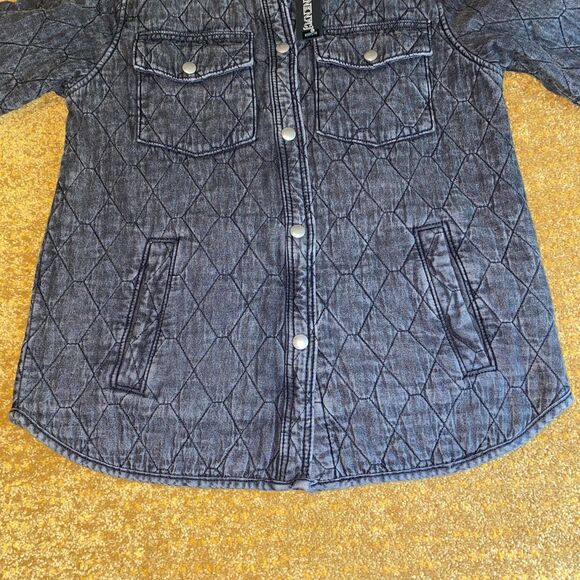NWT Blank NYC Jacket Black Acid Wash Quilted Puffer Shacket Size M - Picture 6 of 12